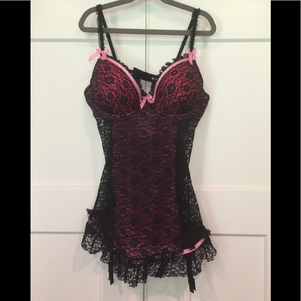 NWOT Victoria’s Secret Pink & Black Babydoll